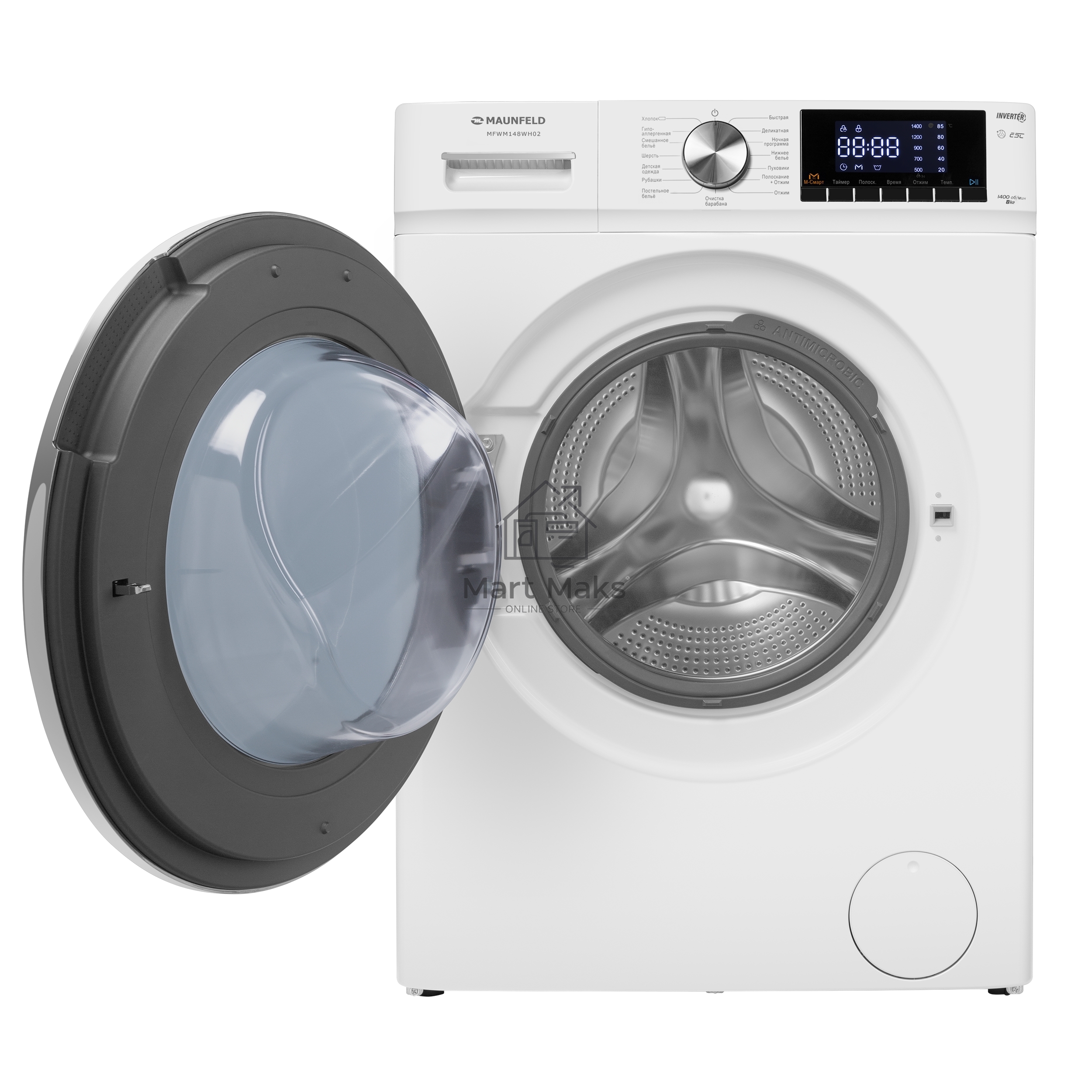 Стиральная машина Maunfeld MFWM148WH02 белый, загрузка фронтальная 8 кг, 1400 об/мин., класс: А+++