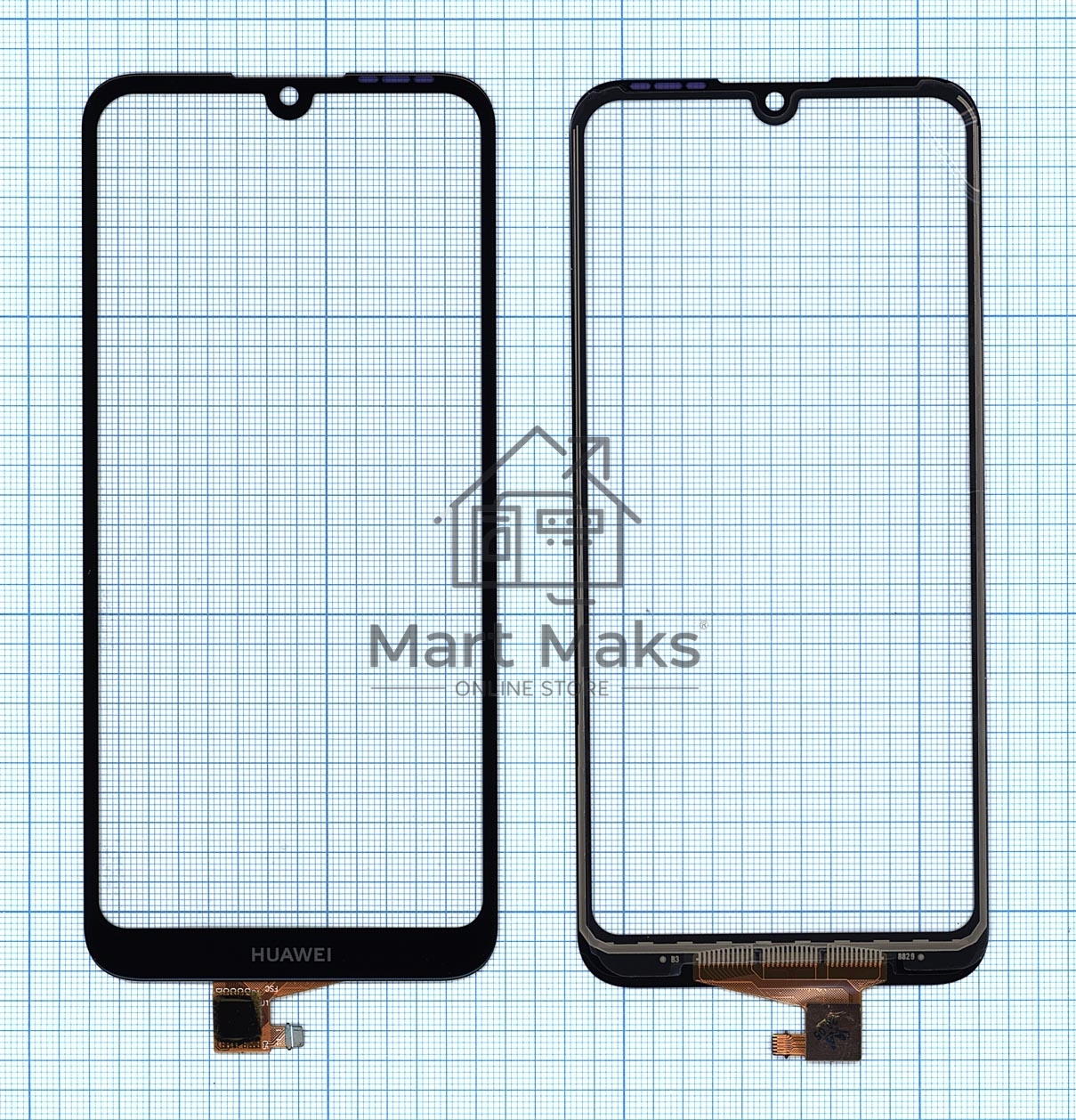 Сенсорное стекло (тачскрин) для Huawei Y6 2019, черное