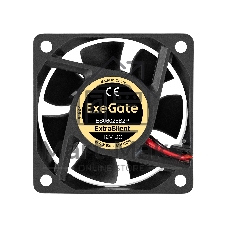 Вентилятор 12В DC ExeGate ExtraSilent ES06025B2P (60x60x25 мм, 2-Ball (двойной шарикоподшипник), 2pin, 2500RPM, 17dBA)