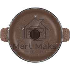 Кастрюля Maunfeld CARMEL MF22CRM01CR, 22 см, 3 л из литого алюминия со стеклянной крышкой
