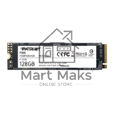 Накопитель SSD Patriot P300, 128Gb, PCIe 3.0 x4, M.2 2280, NVMe, R/W 1600/600