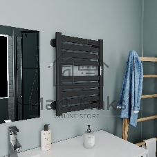 Полотенцесушитель дизайнерский электрический BAU Elite Elegant Black 60х45, подключение справа, черн