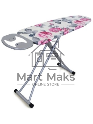 Доска гладильная DOGRULAR элона серый(Рабочая поверхность 120х38см. Регулировка высоты 70-90см. Моноблочная стальная столешница. Электростатич. порошковая покраска. Подставка под утюг с антипригарными силикон. вставками. Усиленная конструкция ног. Вес 6,4