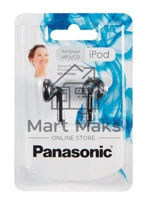 Наушники вкладыши Panasonic RP-HV094GU-K черный проводные (в ушной раковине)