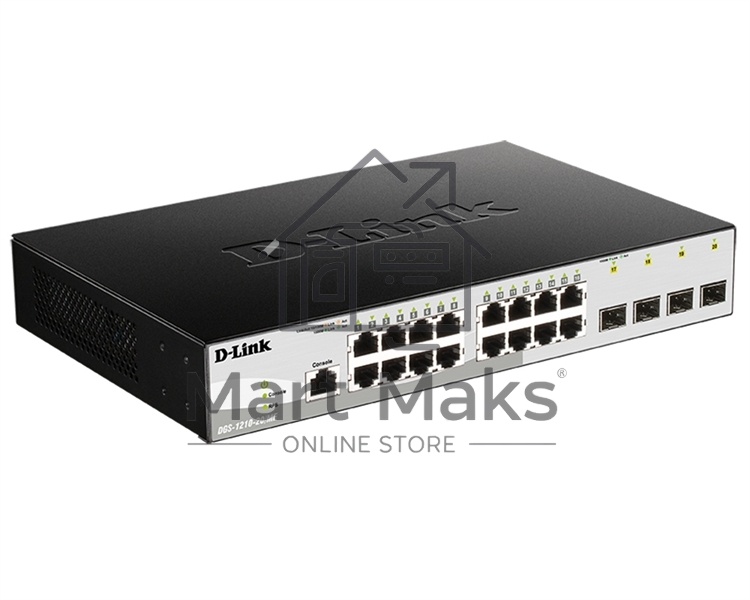 Управляемый коммутатор 2 уровня с 16 портами D-Link DGS-1210-20/ME/B1A 10/100/1000Base-T и 4 портами 1000Base-X SFP