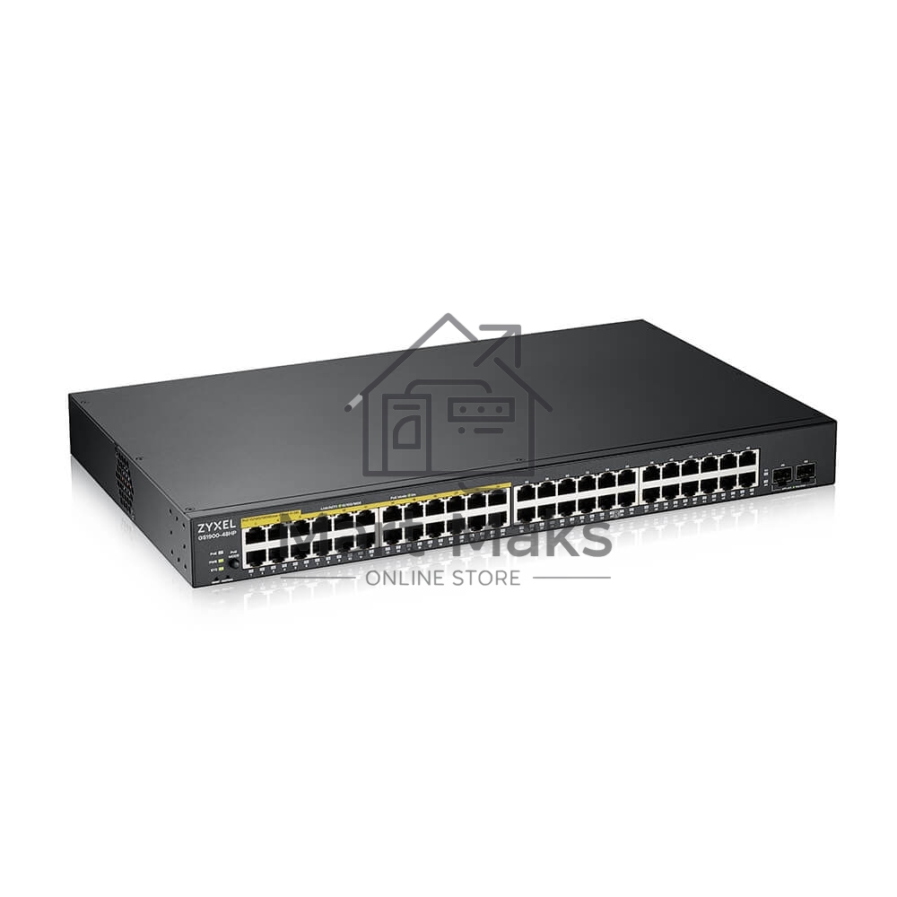 Kоммутатор Zyxel GS1900-48HPv2 Smart L2 PoE + switch, rack 19 