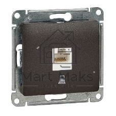 Механизм компьютерной розетки 1-м Glossa RJ45 кат.5е шоколад SchE GSL000881K