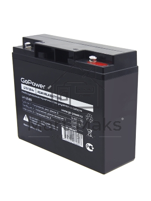 Аккумулятор свинцово-кислотный GoPower LA-12180 12V 18Ah (1/2)