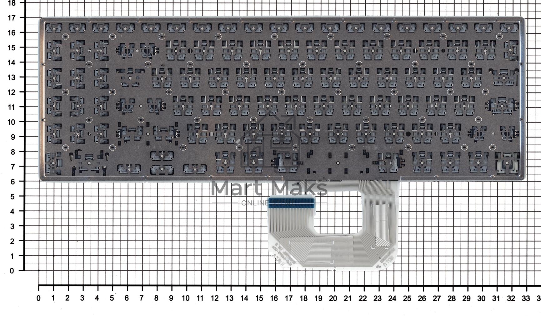 Клавиатура для ноутбука Asus UX561UA Q505UA серебристая без рамки, с подсветкой