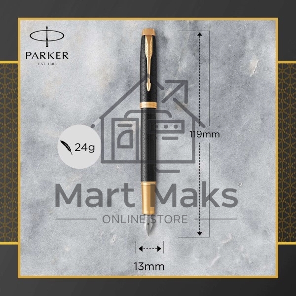 Ручка перьевая Parker IM Premium F323 (CW1931646) Black GT F сталь нержавеющая, подарочная коробка