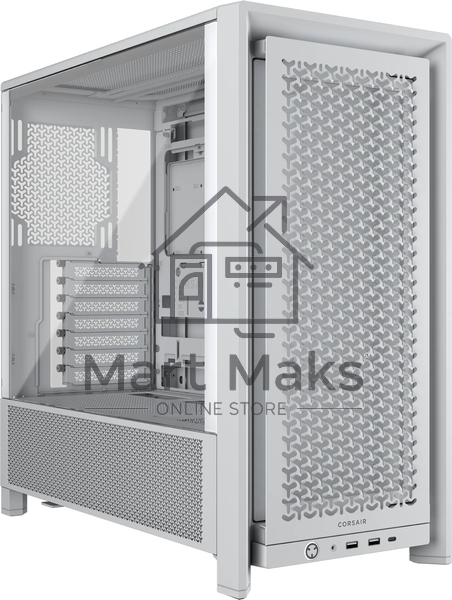 Компьютерный корпус без блока питания Corsair Frame 4000D, Midi-Tower, TG, no fan, 2xUSB-A 3.2, 1xUSB 3.2 Type-C, E-ATX, ATX, mATX, mITX White