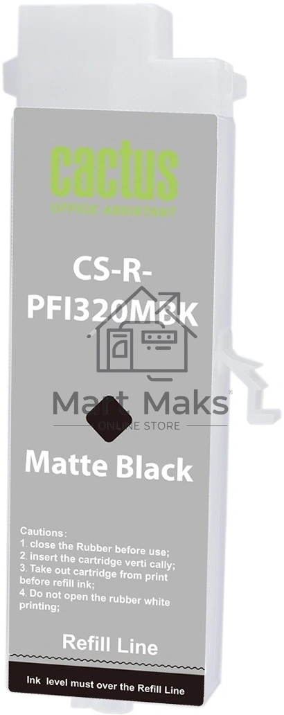Картридж перезаправляемый струйный Cactus CS-R-PFI320MBK PFI-320 черный матовый (260мл) для Canon imagePROGRAF TM-200/200MFP/205/300/300MFP/305/250/255/350/355 без чипа