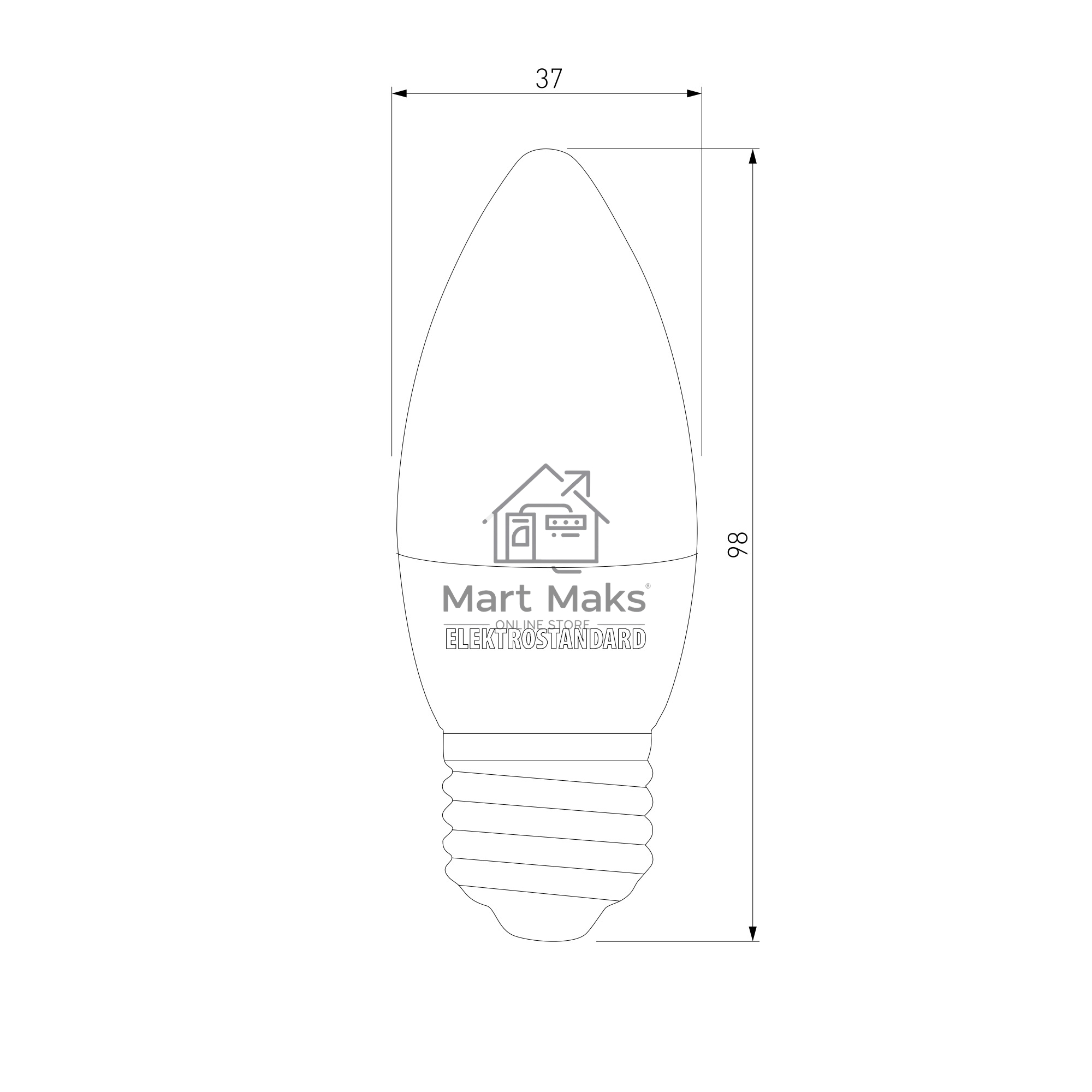 BLE2760 / Светодиодна лампа Свеча СD LED 6W 3300K E27 (BLE2760)