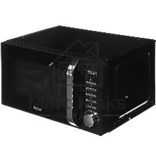 Микроволновая печь Haier HMB-DM208BA черный/серебристый, 20 л, 800 Вт, переключатели - кнопки, поворотный механизм