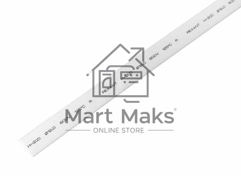 Термоусаживаемая трубка Rexant 12,0/6,0 мм, белая, упаковка 50 шт. по 1 м