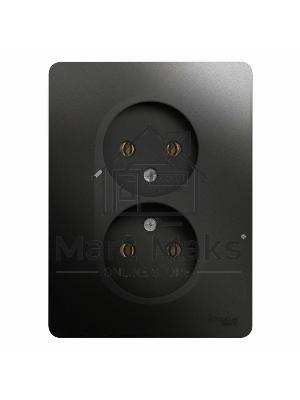 Розетка 2-м СП Glossa 16А IP20 без заземл. в сборе антрацит SchE GSL000720