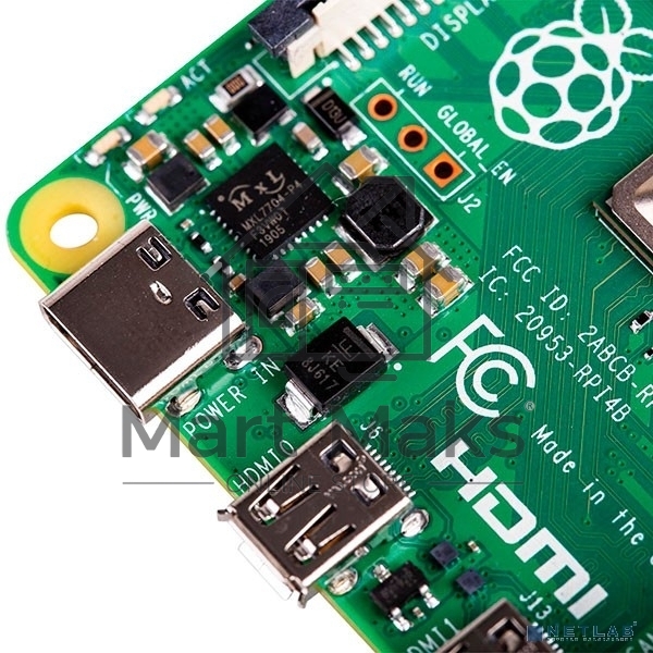 Платформа Raspberry Pi 4 Model B (RA608) Retail, 8GB RAM, Broadcom BCM2711 Quad core Cortex-A72 (ARM v8) 64-bit SoC @ 1.5GHz CPU, WiFi, Bluetooth, 40-pin GPIO, 2x USB 3.0, 2xUSB 2.0,2x micro-HDMI,CSI camera port,DSI display port,MicroSD port,USB-C 5V Powe