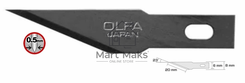 Лезвия для канцелярского ножа OLFA OL-KB4-S/5 6 мм