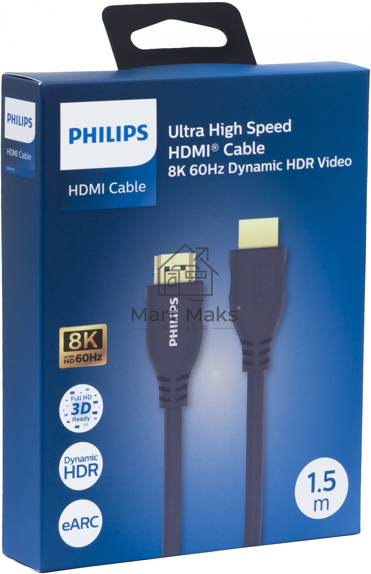 Кабель аудио-видео Philips 8K 60 Гц Ultra HD HDMI (m)/HDMI (m) 1.5м. позолоч.конт. серый