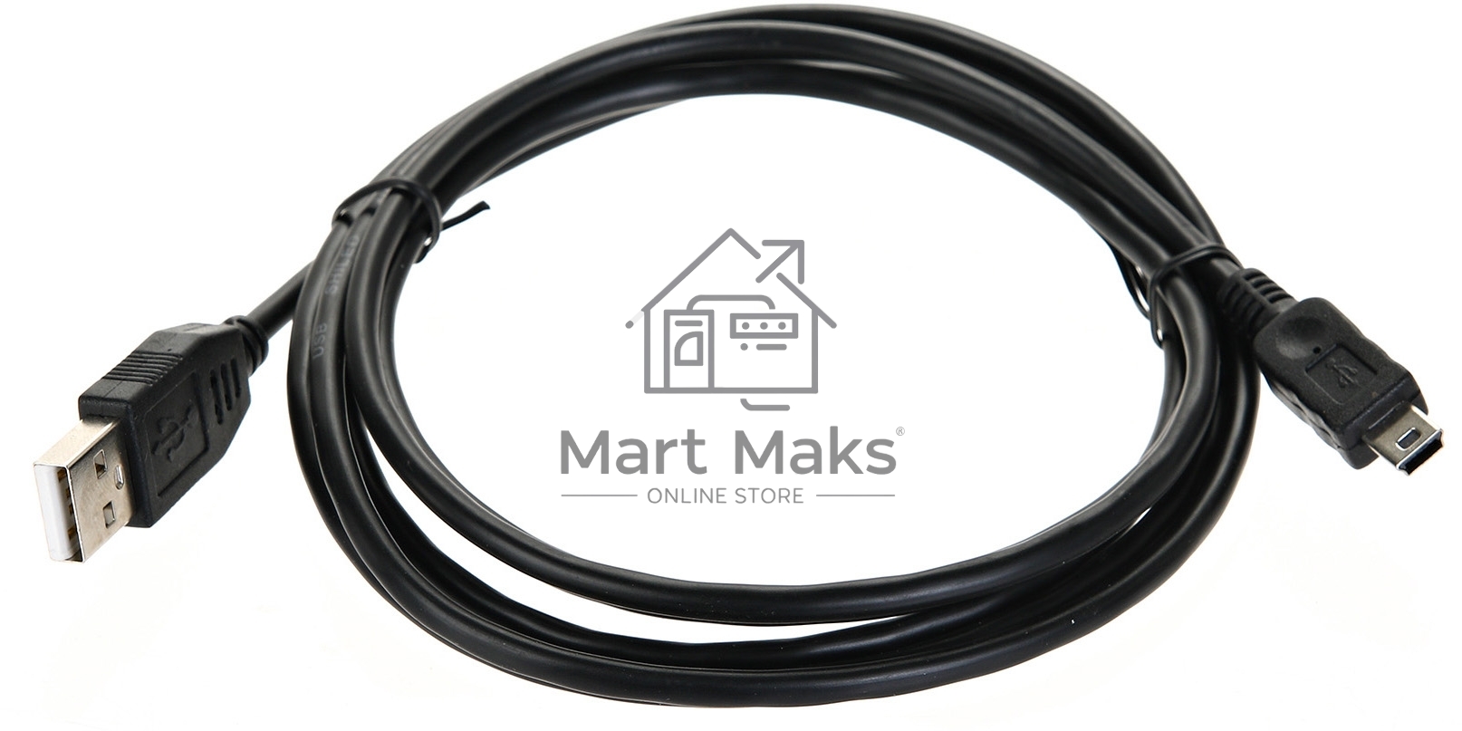 Кабель USB 2.0 A-->mini-B 5P (1.8 м) черный, Telecom<TC6911BK-1.8M>
