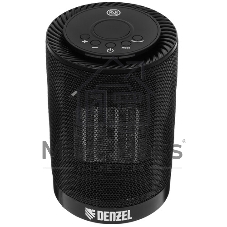 Тепловентилятор керамический Denzel DTFC-1200, черный, 600/1200 Вт, 12 м2, 3 режима, термостат