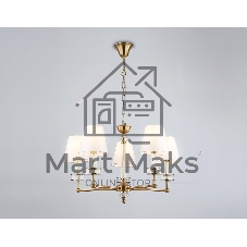 Люстра Ambrella light LH71021/5 BS/WH латунь/белый E14*5 max 40W D670*1130