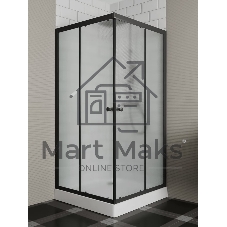 Душевой уголок BAU Stil Hit Black с поддоном 100x100х195, рифленое закаленное стекло, черный профиль