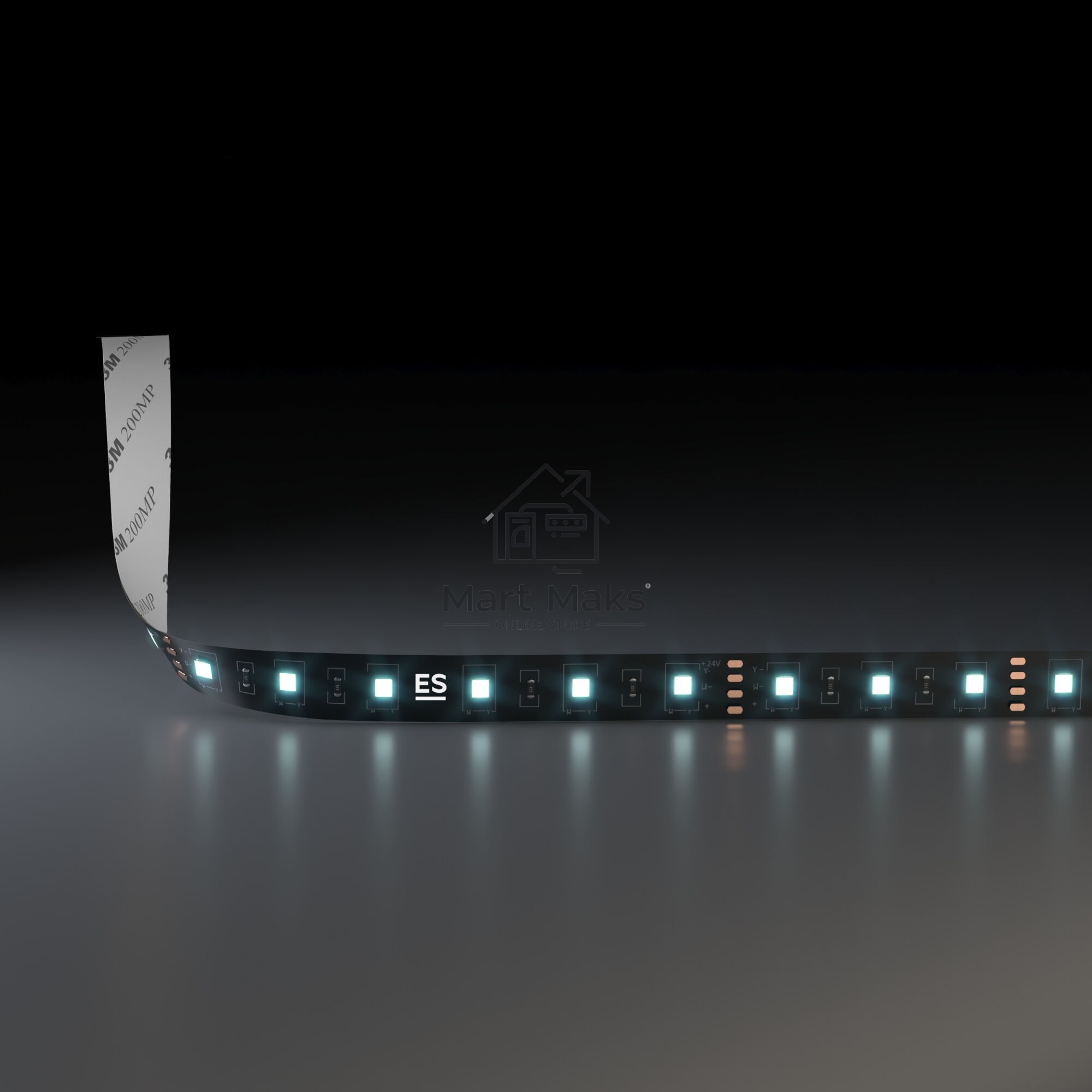 Лента светодиодная 5050 24V 60Led 14,4W IP20 Black / 60Led 14,4W IP20 6500K холодный белый