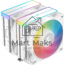 Кулер для процессора DEEPCOOL AG620 WH ARGb V2 LGA20XX/1700/1200/115X/AM5/AM4 (9шт/кор, TDP 260W, PWM, ARGb DUAL Fan 120мм, 6 тепл. трубок, белый) RET