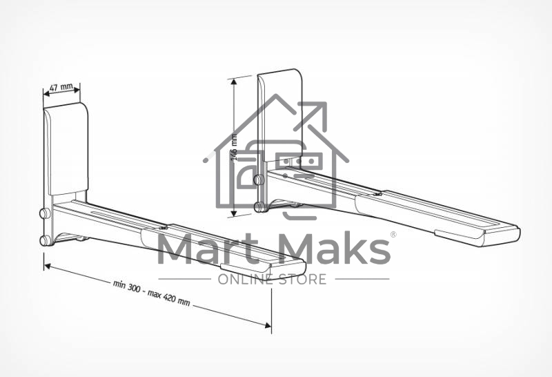 Кронштейн для СВЧ Holder MWS-2003 черный макс.40кг настенный фиксированный
