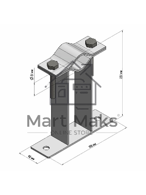 Кронштейн для мачт Rexant плоский П-образный, 20 см