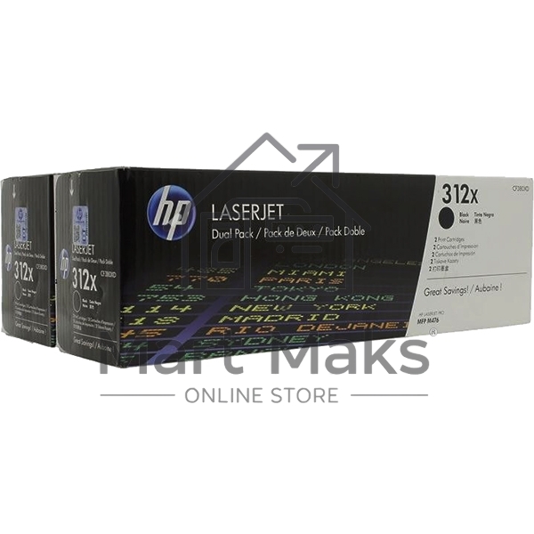 Картридж лазерный двойная упаковка Hewlett-Packard HP 312A CF380XD черный для LaserJet Pro M476dn, M476dw, M476nw 4400 стр.