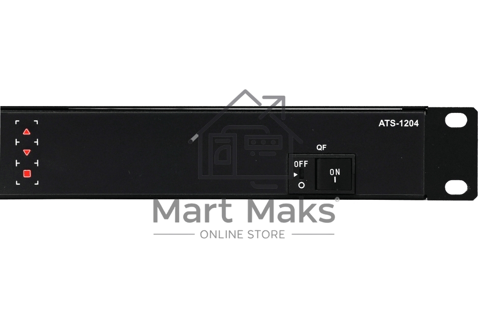 Автоматический ввод резерва ELEMY RACK ATS, 1U, 220В, 32А, OLED, Ethernet, in (2) IEC309, out (2) C19 (9) C13