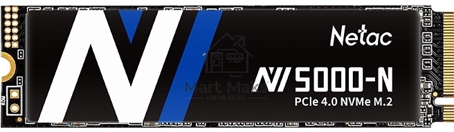 Накопитель SSD Netac NV5000 Pro, 500GB, M.2 2280, PCIe 4.0 x4, NVMe, R/W 4800/2700, с радиатором