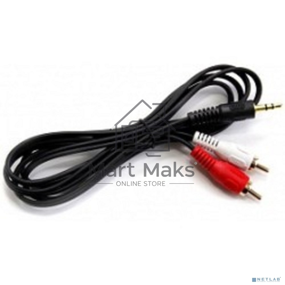 Кабель аудио Exegate 3.5mm Jack M - 2xRCA M 2м позолоченные разъемы