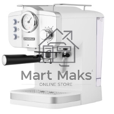 Кофеварка рожковая Maunfeld MF-735WH PRO белый, исп. кофе - молотый, 1.25 л, 1100 Вт, 15 бар
