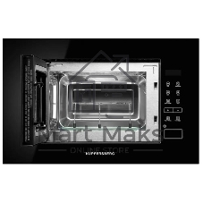 Встраиваемая микроволновая печь Kuppersberg HMW 620 B, объем 20 л, мощность 700 Вт, поворотный стол, High-Tech, 9 автоматических программ, гриль, сенсорное управление, черный