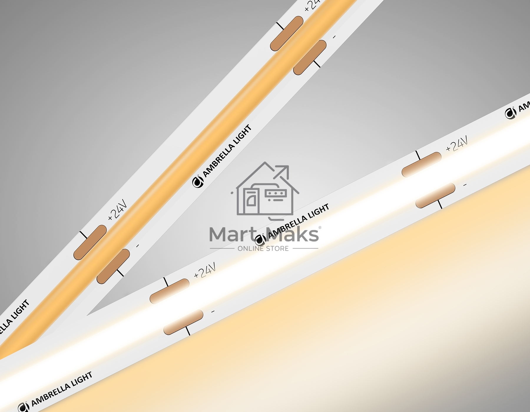 Светодиодная лента Ambrella light GS4751 COB 528Led/14W m/ 24V IP20 3000K/ 5m*10mm*2mm (2 конт.)