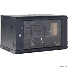 Шкаф коммутационный Rexant настенный 6U 450x600 мм пер. дв. стекл черный