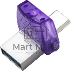 Флешка USB Kingston DataTraveler microDuo 3C (DTDUO3CG3/256GB), 256Gb, USB 3.2 Gen 1/Type-C, R/W 200/15, фиолетовый