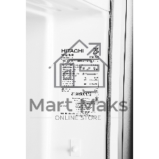 Холодильник Hitachi R-W660PUC7 GGR серый двухкамерный 396/144л морозилка сверху No Frost, Side by Side