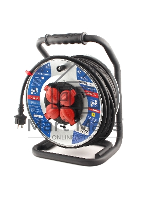 Удл. на мет. катушке “Power Cube” IP44 16А 50м резина 3*2,5мм2 4 роз. с/з