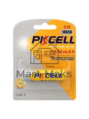 Литий-ионный аккумулятор PKCELL 18650 2600-1B тип - 18650 1 шт в блистере, без защиты