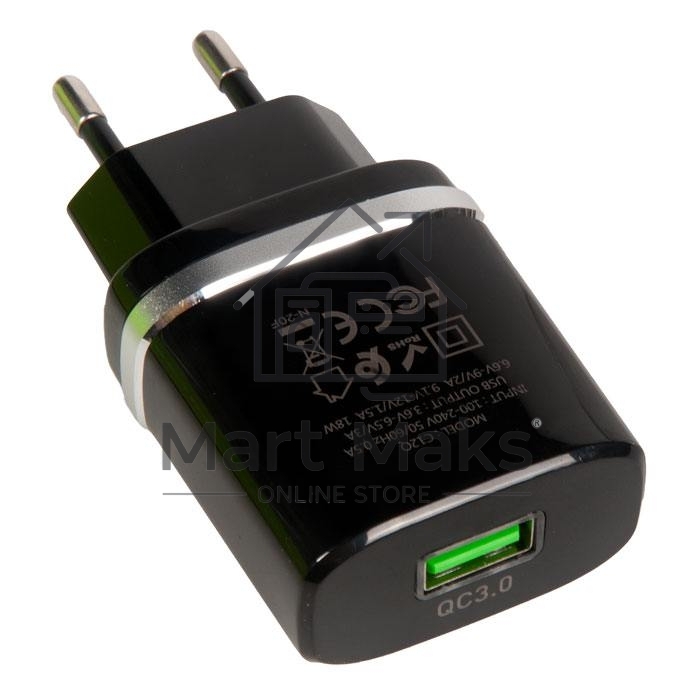 Сетевое ЗУ QC 3.0 HOCO HC-16255 C12Q 1 USB Выход: 5V_9V_12V, 18W черный