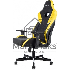 Кресло игровое Knight Thunder 5X черный/желтый эко.кожа крестов. металл