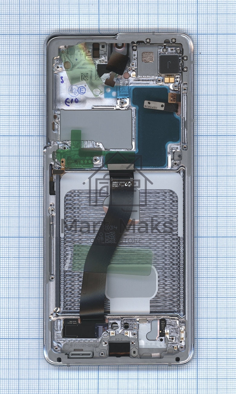 Дисплея для Samsung Galaxy S21 Ultra G998B в сборе с тачскрином ServicePack, серебристый GH82-26035B