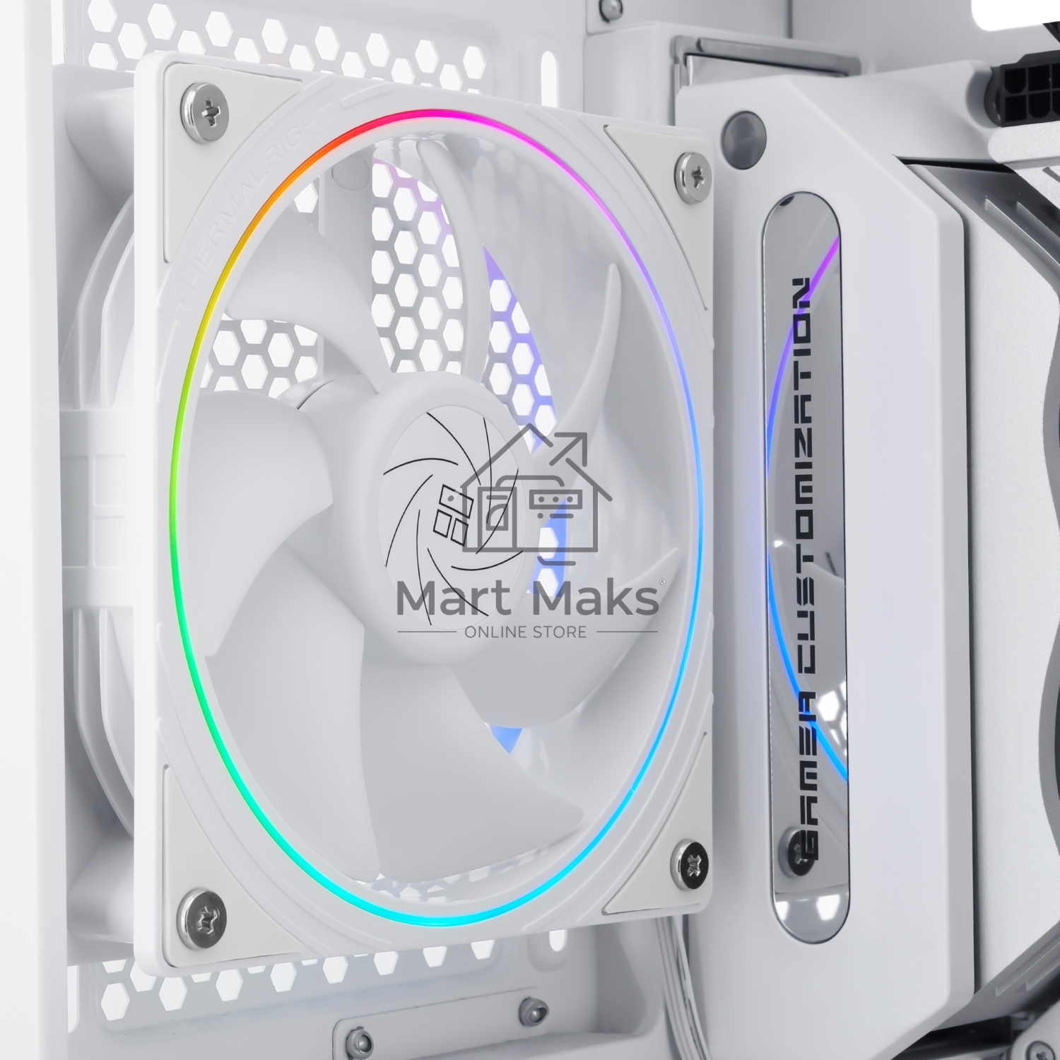 Вентилятор корпусный Thermalright TL-S12-W (120x120x25mm, 4-pin PWM, ARGB, 47.6CFM, 23.2dBA, 1500RPM, White)