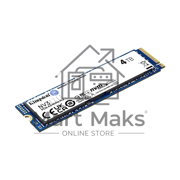 Накопитель SSD Kingston NV3, 4000GB, M.2 2280, PCIe 4.0 x4, NVMe, R/W 6000/5000