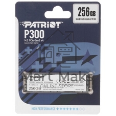Накопитель SSD Patriot P300, 256Gb, PCIe 3.0 x4, M.2 2280, NVMe, R/W 1700/1100