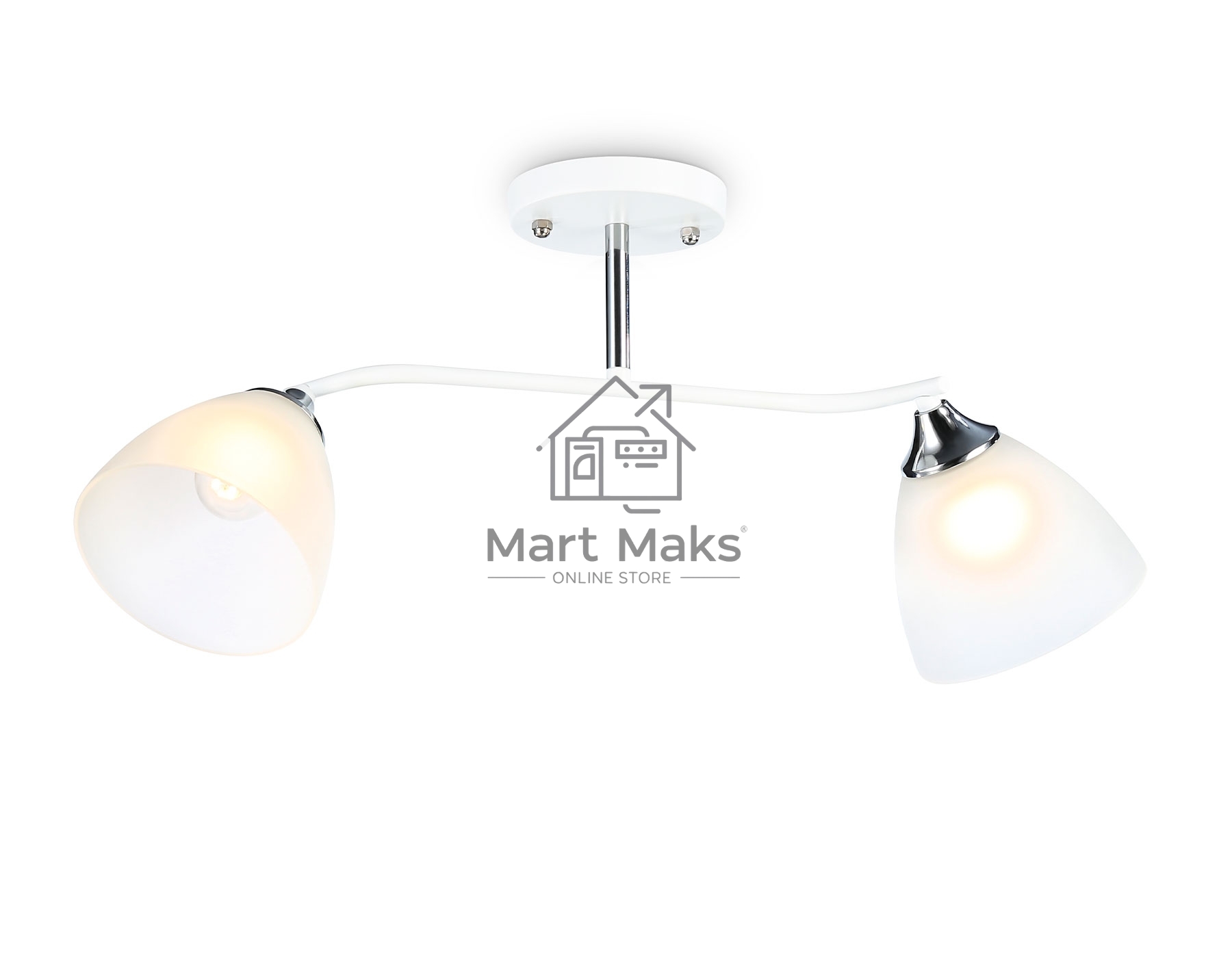 Светильник Ambrella light TR303001/2 WH/CH/FR белый/хром/белый матовый E27/2 max 40W 560*140*240